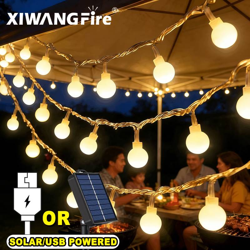 Garden Lighting Decor - Guirnalda de Luces Solares/USB/a Pilas de