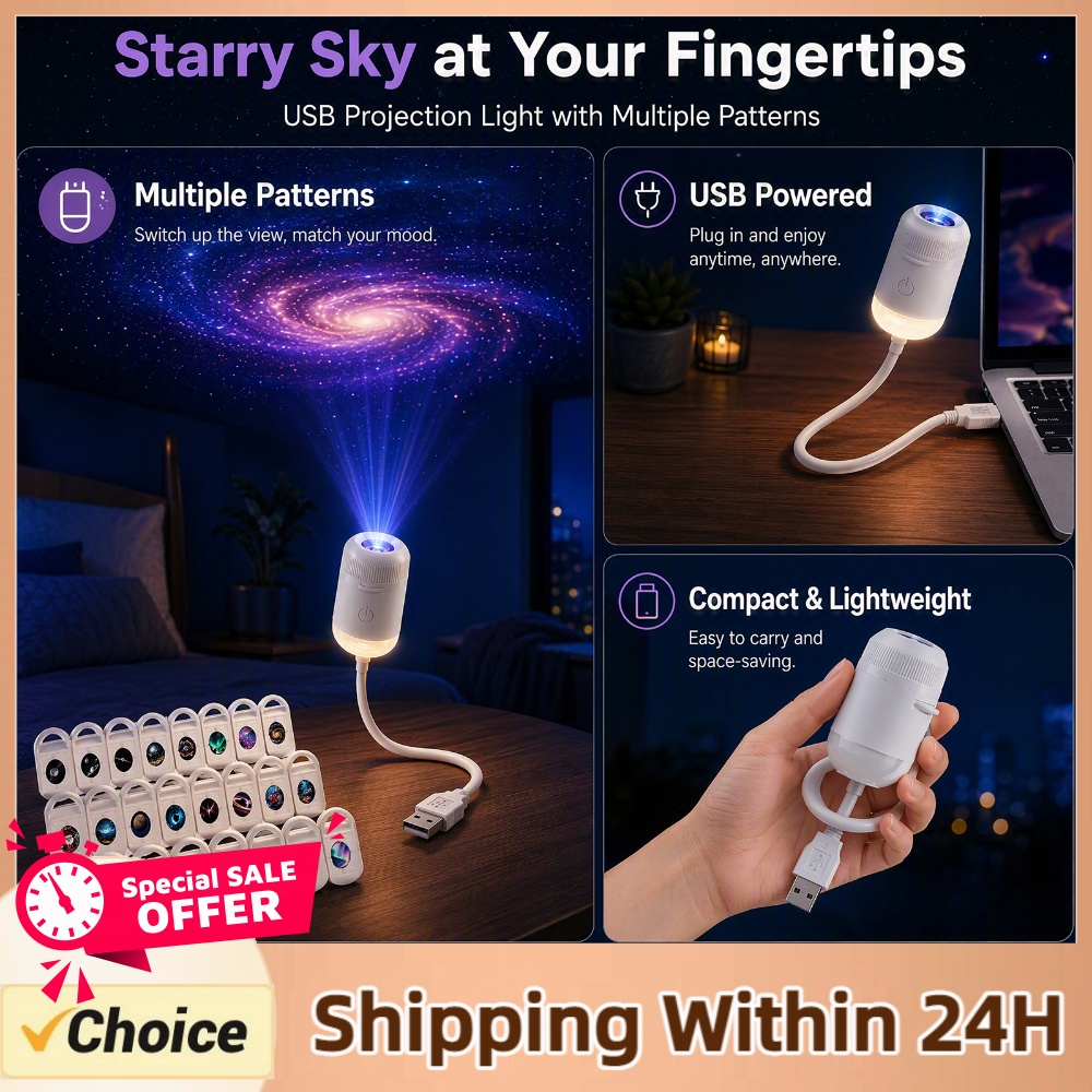 Lighting Decoration For Home - Lámpara Proyector de Cielo Estrellado USB,