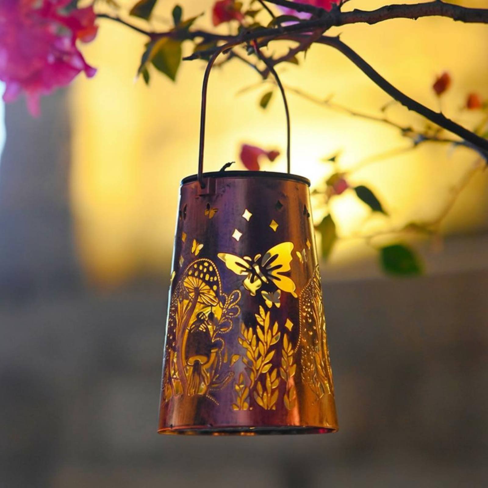 Garden Lighting Decor - Luminaria de Jardín con Diseño Floral,