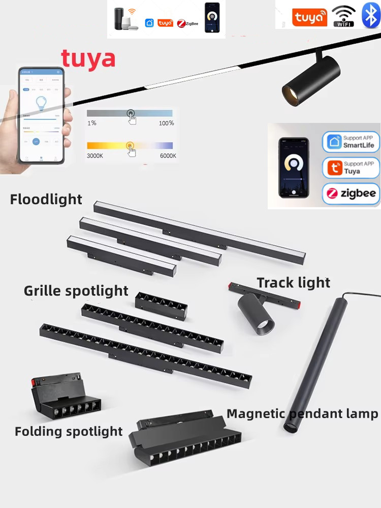 Pendant Light Shade - Zigbee-luz de pista magnética LED inteligente,
