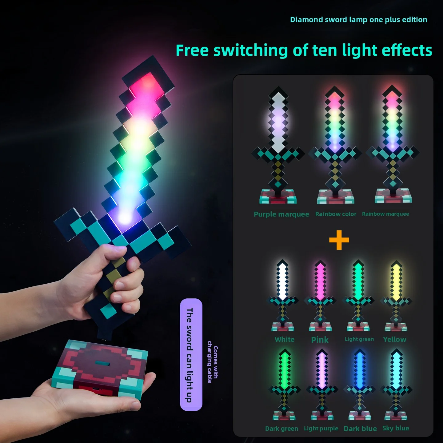 Lighting Decor Minecraft - Lámpara LED de Noche con Forma