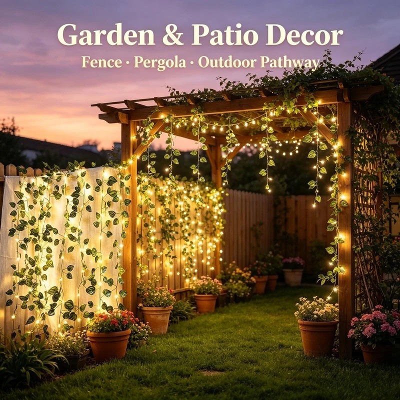Luces LED de Guirnalda de Hoja - Garden Lighting Decor reseña y precio