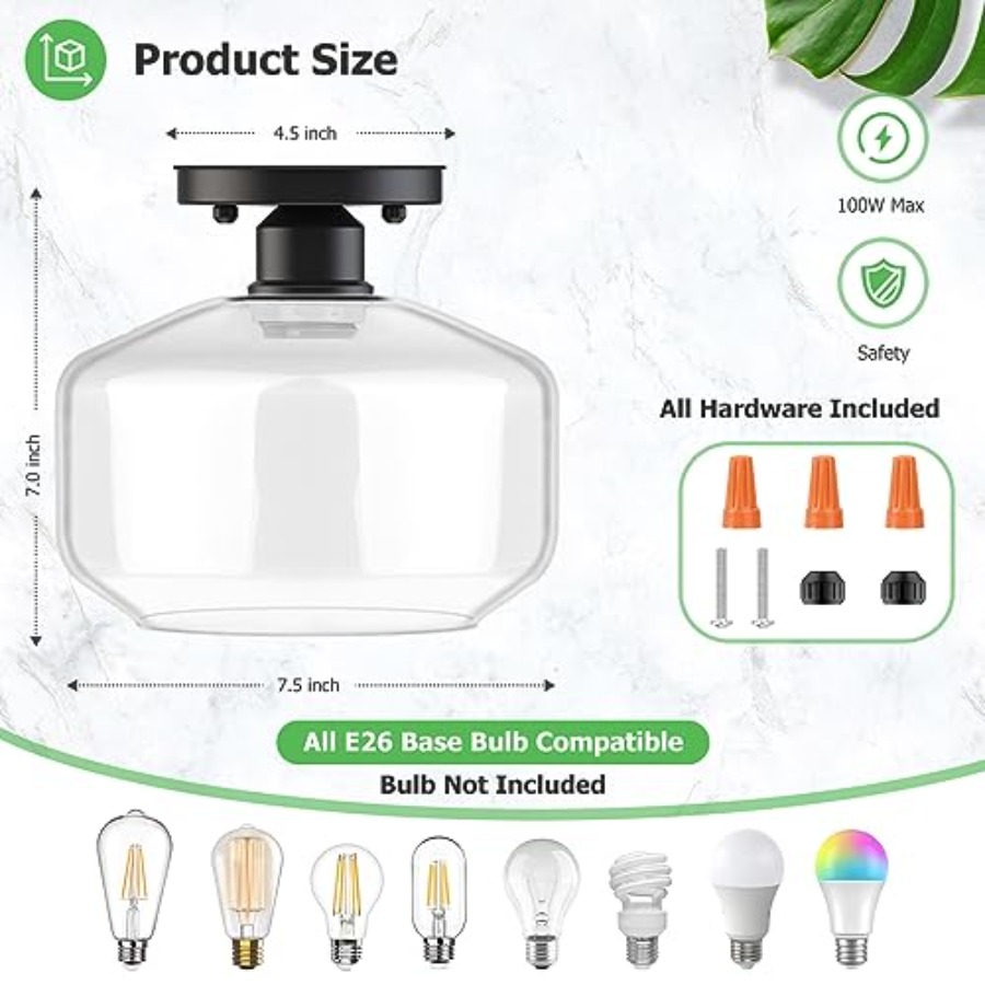 Lámpara de Techo Semi Empotrad - Pendant Light Shade reseña y precio