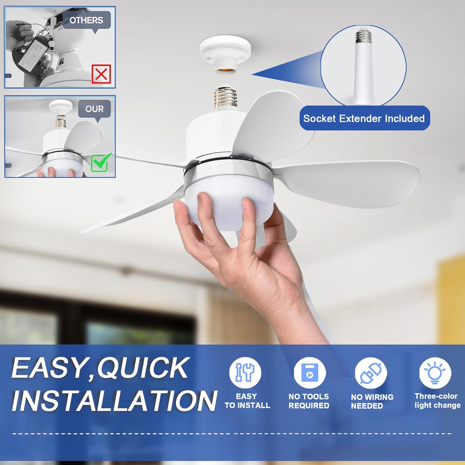 Ventilador de Techo con Luz y  - Lighting Decoration For Home reseña y precio