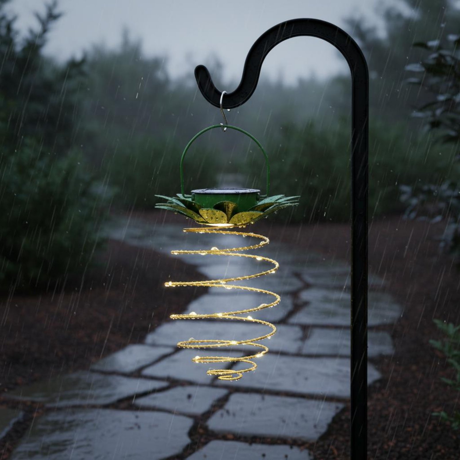 Lámpara solar con forma de piñ - Garden Lighting Decor reseña y precio