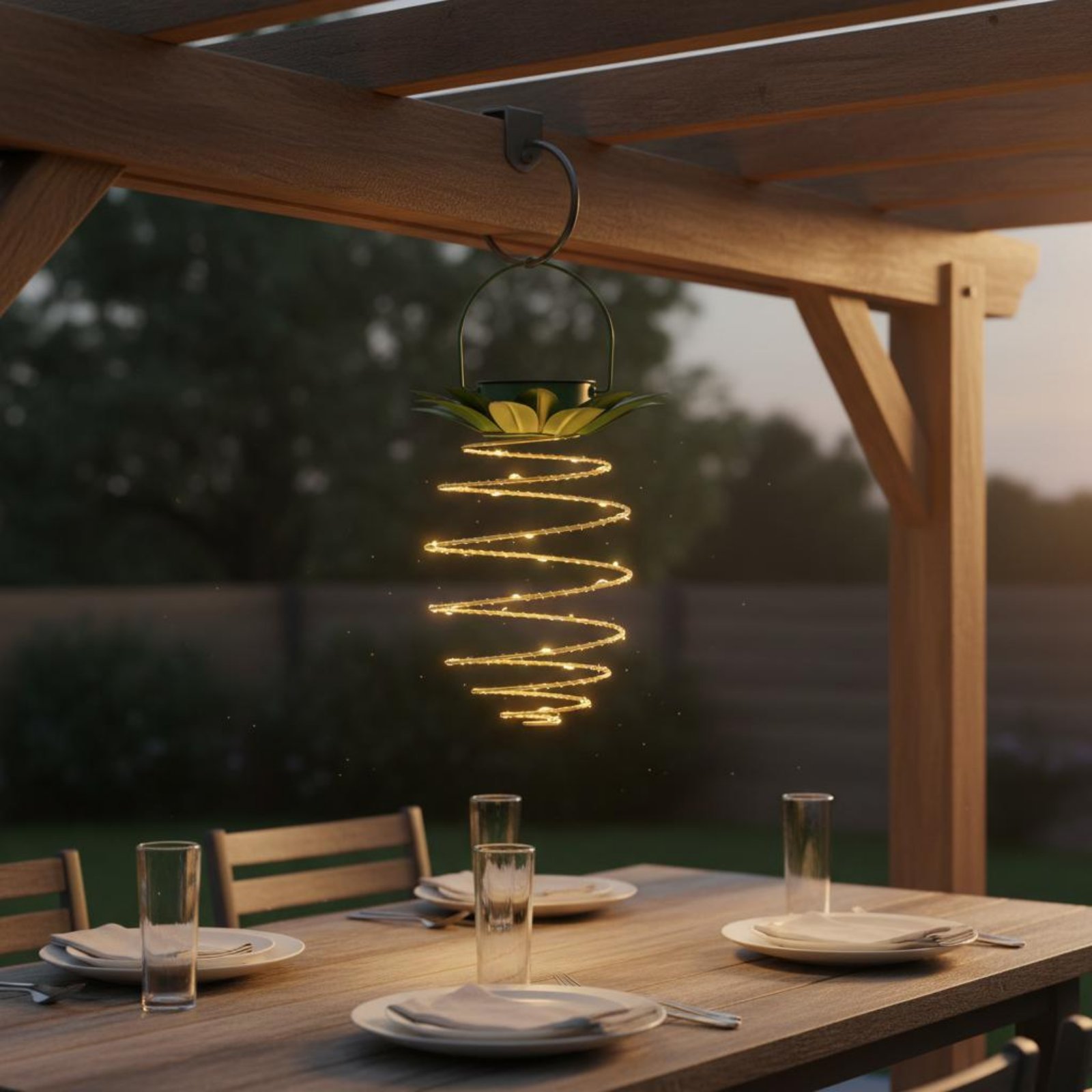 Lámpara solar con forma de piñ - Garden Lighting Decor reseña y precio