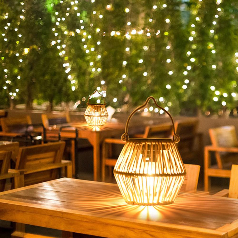 Lámpara Solar de Mimbre Imperm - Garden Lighting Decor reseña y precio