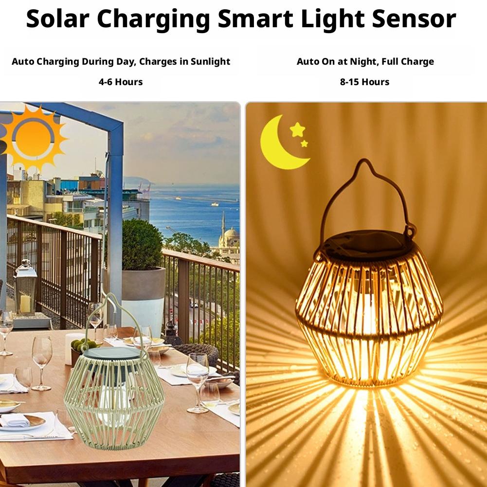 Lámpara Solar de Mimbre Imperm - Garden Lighting Decor reseña y precio