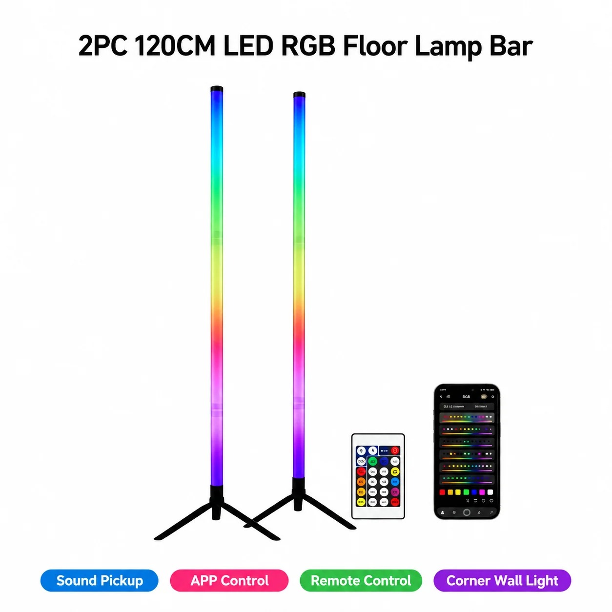 2 Lámparas de Pie RGB de 120 C - Lighting Decoration For Home reseña y precio