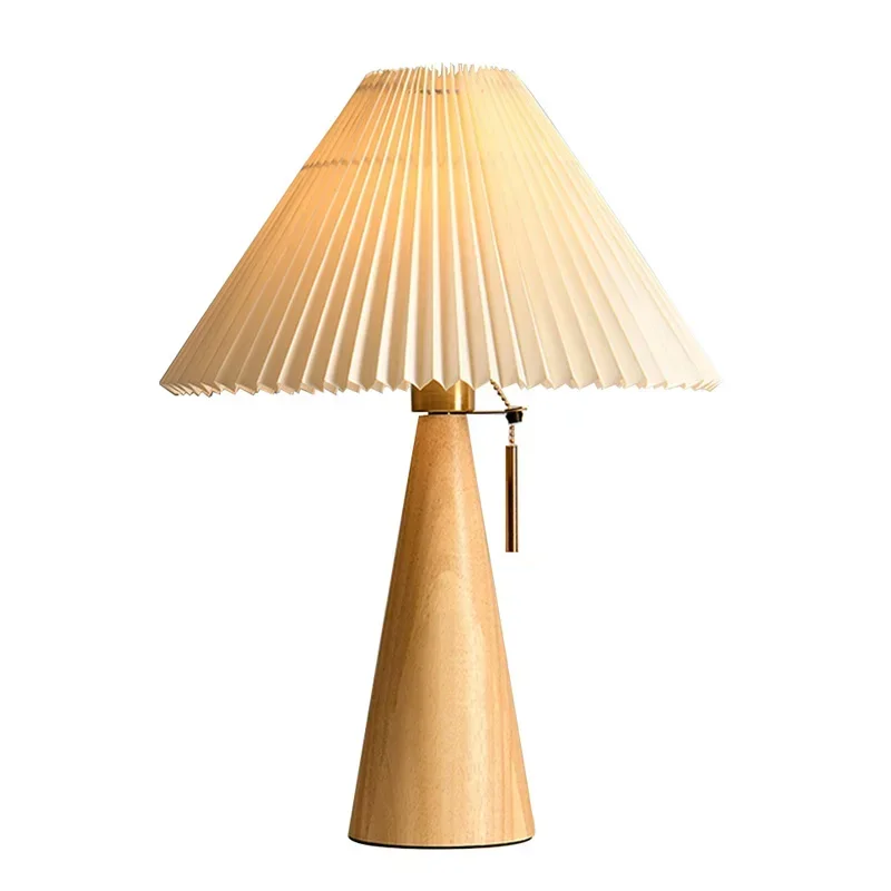 Lámpara de mesa plisada retro, - Lighting Decoration For Home reseña y precio